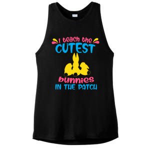 I Teach The Cutest Bunnies In The Patch Teacher Easter Day Gift Ladies PosiCharge Tri-Blend Wicking Tank