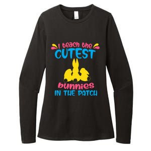 I Teach The Cutest Bunnies In The Patch Teacher Easter Day Gift Womens CVC Long Sleeve Shirt