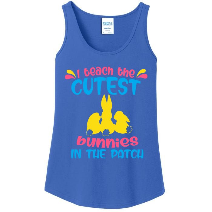 I Teach The Cutest Bunnies In The Patch Teacher Easter Day Gift Ladies Essential Tank