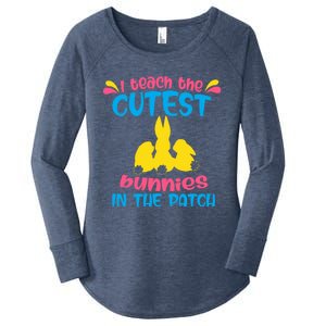 I Teach The Cutest Bunnies In The Patch Teacher Easter Day Gift Women's Perfect Tri Tunic Long Sleeve Shirt