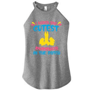 I Teach The Cutest Bunnies In The Patch Teacher Easter Day Gift Women's Perfect Tri Rocker Tank