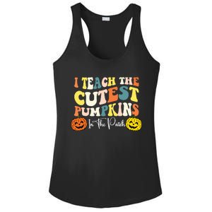 I Teach The Cutest Pumpkins In The Patch Teacher Fall Ladies PosiCharge Competitor Racerback Tank