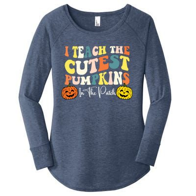 I Teach The Cutest Pumpkins In The Patch Teacher Fall Women's Perfect Tri Tunic Long Sleeve Shirt