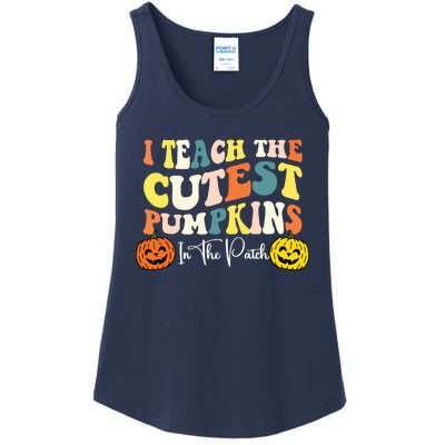 I Teach The Cutest Pumpkins In The Patch Teacher Fall Ladies Essential Tank