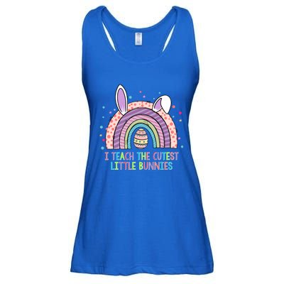 I Teach The Cutest Little Bunnies Rainbow Teacher Easter Day Gift Ladies Essential Flowy Tank