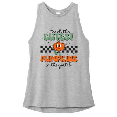 I Teach The Cutest Pumpkins In The Patch Retro Teacher Fall Ladies PosiCharge Tri-Blend Wicking Tank