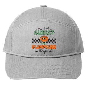 I Teach The Cutest Pumpkins In The Patch Retro Teacher Fall 7-Panel Snapback Hat