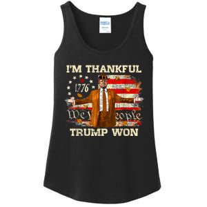 IM Thankful Trump Won Thanksgiving Turkey Fall Ladies Essential Tank