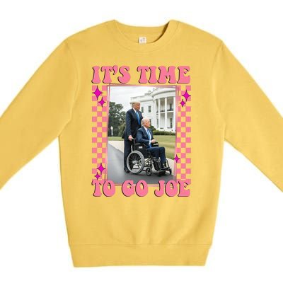 Its Time To Go Joe Wheelchair Funny Trump 2024 Retro Premium Crewneck Sweatshirt