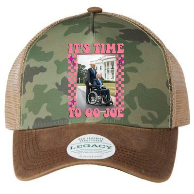 Its Time To Go Joe Wheelchair Funny Trump 2024 Retro Legacy Tie Dye Trucker Hat