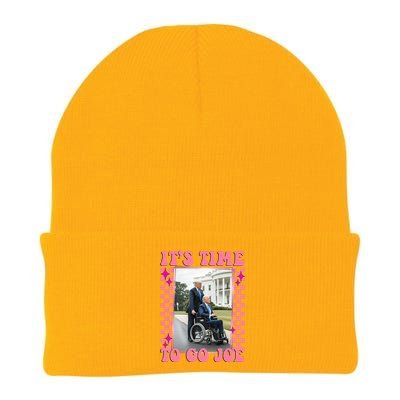 Its Time To Go Joe Wheelchair Funny Trump 2024 Retro Knit Cap Winter Beanie