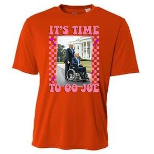 Its Time To Go Joe Wheelchair Funny Trump 2024 Retro Cooling Performance Crew T-Shirt