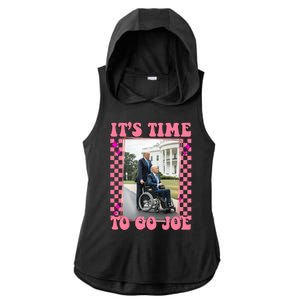 Its Time To Go Joe Wheelchair Funny Trump 2024 Retro Ladies PosiCharge Tri-Blend Wicking Draft Hoodie Tank