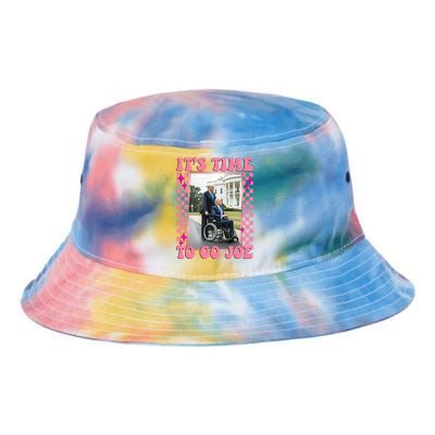 Its Time To Go Joe Wheelchair Funny Trump 2024 Retro Tie Dye Newport Bucket Hat