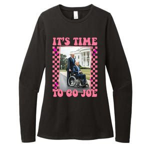 Its Time To Go Joe Wheelchair Funny Trump 2024 Retro Womens CVC Long Sleeve Shirt