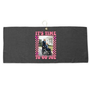 Its Time To Go Joe Wheelchair Funny Trump 2024 Retro Large Microfiber Waffle Golf Towel