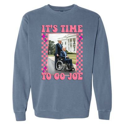 Its Time To Go Joe Wheelchair Funny Trump 2024 Retro Garment-Dyed Sweatshirt