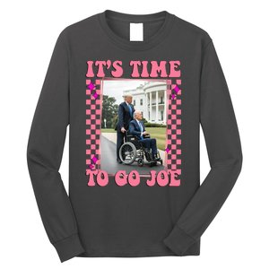 Its Time To Go Joe Wheelchair Funny Trump 2024 Retro Long Sleeve Shirt