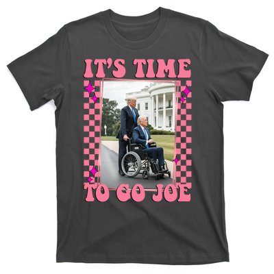 Its Time To Go Joe Wheelchair Funny Trump 2024 Retro T-Shirt