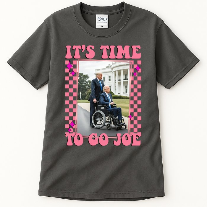 Its Time To Go Joe Wheelchair Funny Trump 2024 Retro Tall T-Shirt