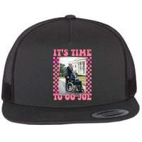 Its Time To Go Joe Wheelchair Funny Trump 2024 Retro Flat Bill Trucker Hat