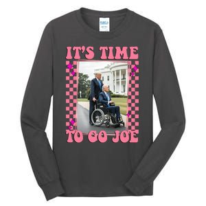 Its Time To Go Joe Wheelchair Funny Trump 2024 Retro Tall Long Sleeve T-Shirt