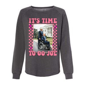 Its Time To Go Joe Wheelchair Funny Trump 2024 Retro Womens California Wash Sweatshirt