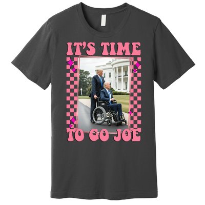 Its Time To Go Joe Wheelchair Funny Trump 2024 Retro Premium T-Shirt