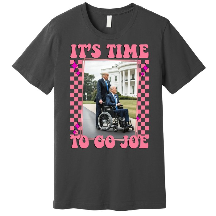 Its Time To Go Joe Wheelchair Funny Trump 2024 Retro Premium T-Shirt