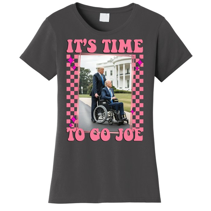 Its Time To Go Joe Wheelchair Funny Trump 2024 Retro Women's T-Shirt