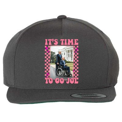 Its Time To Go Joe Wheelchair Funny Trump 2024 Retro Wool Snapback Cap