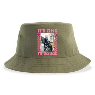 Its Time To Go Joe Wheelchair Funny Trump 2024 Retro Sustainable Bucket Hat