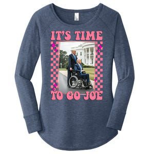 Its Time To Go Joe Wheelchair Funny Trump 2024 Retro Women's Perfect Tri Tunic Long Sleeve Shirt