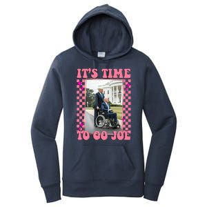 Its Time To Go Joe Wheelchair Funny Trump 2024 Retro Women's Pullover Hoodie