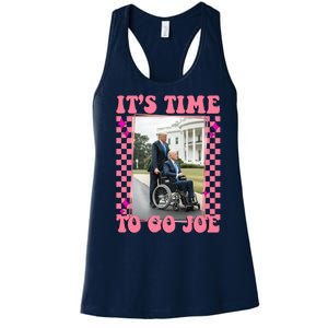 Its Time To Go Joe Wheelchair Funny Trump 2024 Retro Women's Racerback Tank