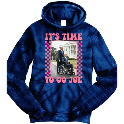 Its Time To Go Joe Wheelchair Funny Trump 2024 Retro Tie Dye Hoodie