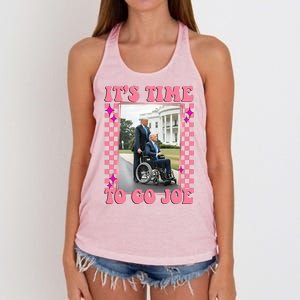 Its Time To Go Joe Wheelchair Funny Trump 2024 Retro Women's Knotted Racerback Tank