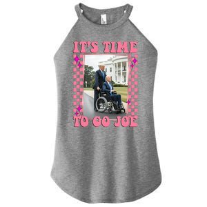 Its Time To Go Joe Wheelchair Funny Trump 2024 Retro Women's Perfect Tri Rocker Tank