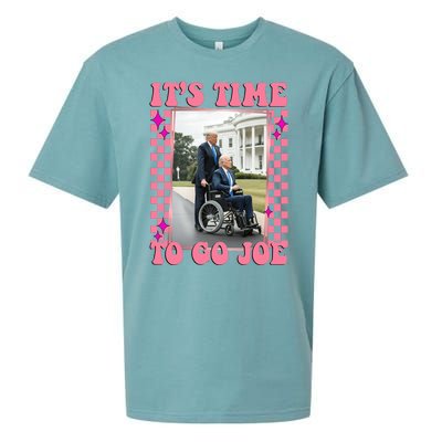 Its Time To Go Joe Wheelchair Funny Trump 2024 Retro Sueded Cloud Jersey T-Shirt