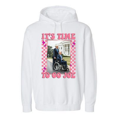 Its Time To Go Joe Wheelchair Funny Trump 2024 Retro Garment-Dyed Fleece Hoodie