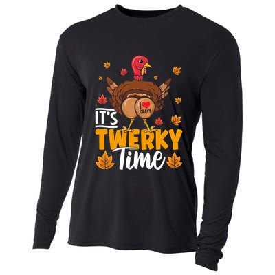 ItS Twerky Time I Love Gravy Funny Thanksgiving Turkey Butt Gift Cooling Performance Long Sleeve Crew