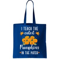 I Teach The Cutest Pumpkins In The Patch Halloween Teacher Cool Gift Tote Bag