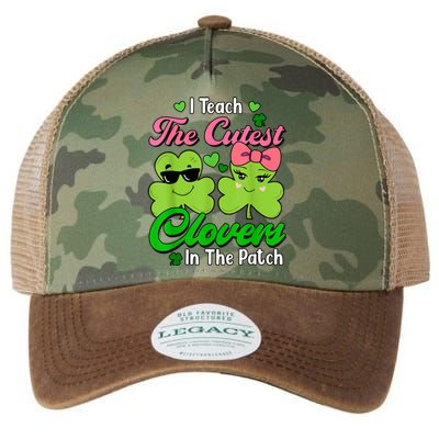 I Teach The Cutest Clovers In Patch St Patricks Day Teacher Legacy Tie Dye Trucker Hat