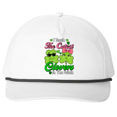 I Teach The Cutest Clovers In Patch St Patricks Day Teacher Snapback Five-Panel Rope Hat