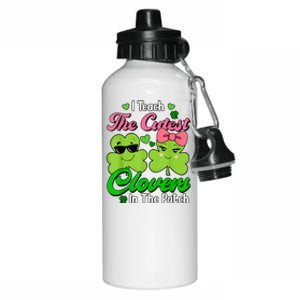 I Teach The Cutest Clovers In Patch St Patricks Day Teacher Aluminum Water Bottle