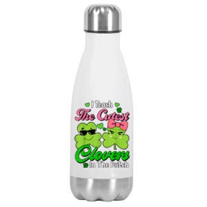 I Teach The Cutest Clovers In Patch St Patricks Day Teacher Stainless Steel Insulated Water Bottle