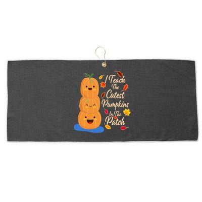 I Teach The Cutest Pumpkins In The Patch Large Microfiber Waffle Golf Towel