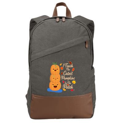 I Teach The Cutest Pumpkins In The Patch Cotton Canvas Backpack