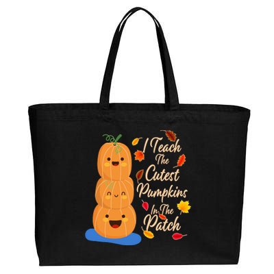 I Teach The Cutest Pumpkins In The Patch Cotton Canvas Jumbo Tote