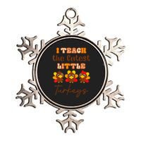 I Teach The Cutest Turkeys Teacher Thanksgiving Fall Season Metallic Star Ornament